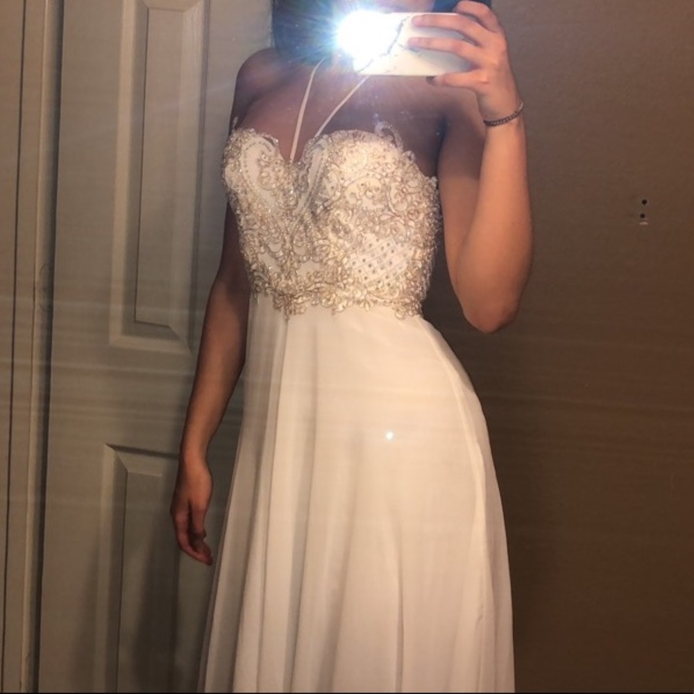 Prom dress!! Gold, white
